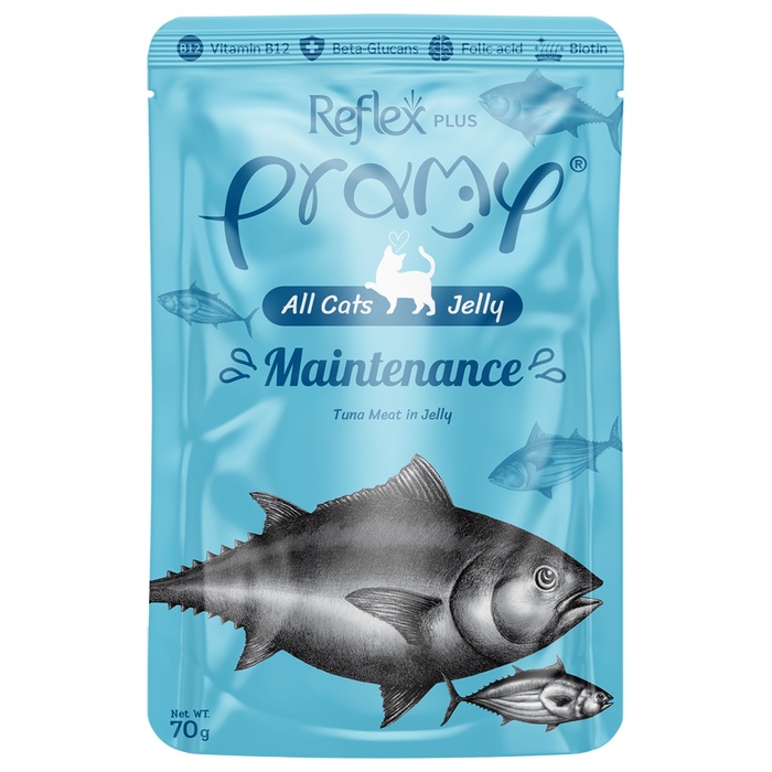 Pramy Jöle İçinde Yağsız Ton Balıklı Yetişkin Kedi Maması 70 Gr