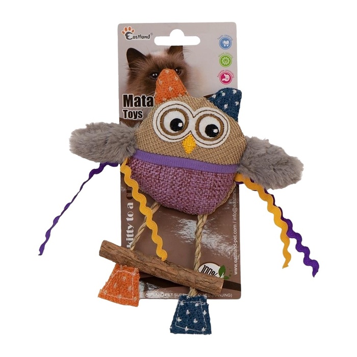 Catnipli Peluş Baykuş 16 Cm