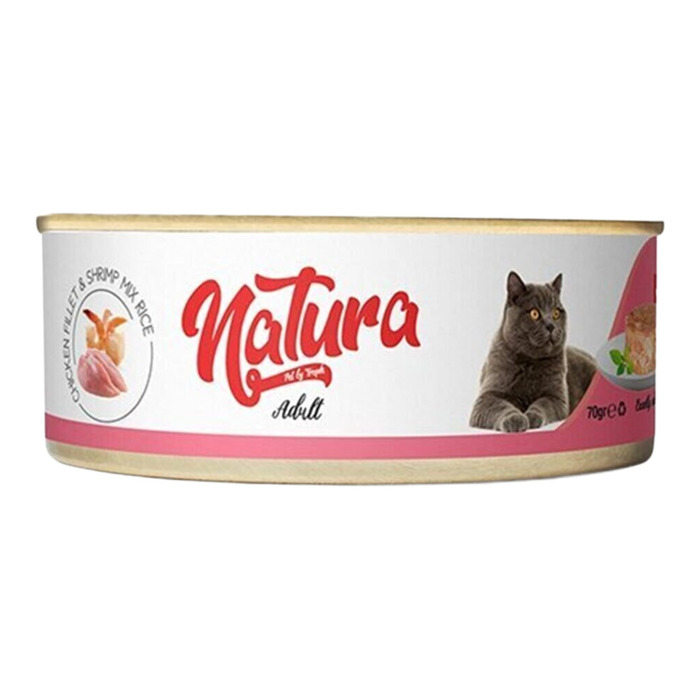 Natura Kediler İçin Tavuk Eti Ve Karides Mix 70 Gr