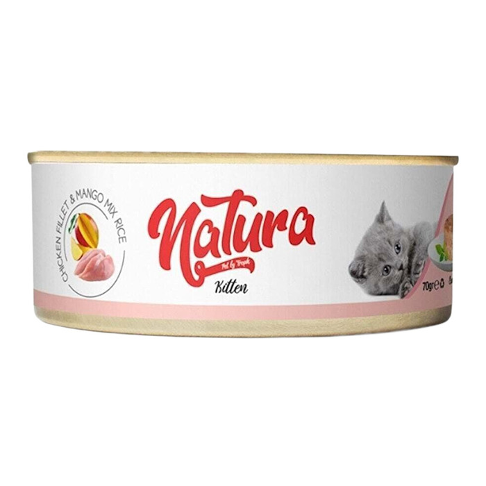 Natura Pet Yavru Kediler Için Tavuk Filota Ve Mango Mix 70 Gr