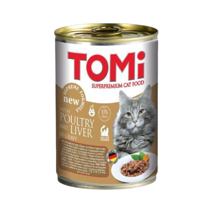 Tomi Kümes Hayvanlı ve Ciğerli Adult Kedi Konserve (400 g)
