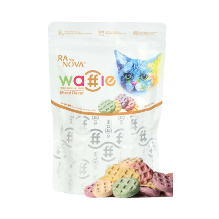 Kediler İçin Dondurularak Kurutulmuş Karışık Lezzet Waffle 60 Gr