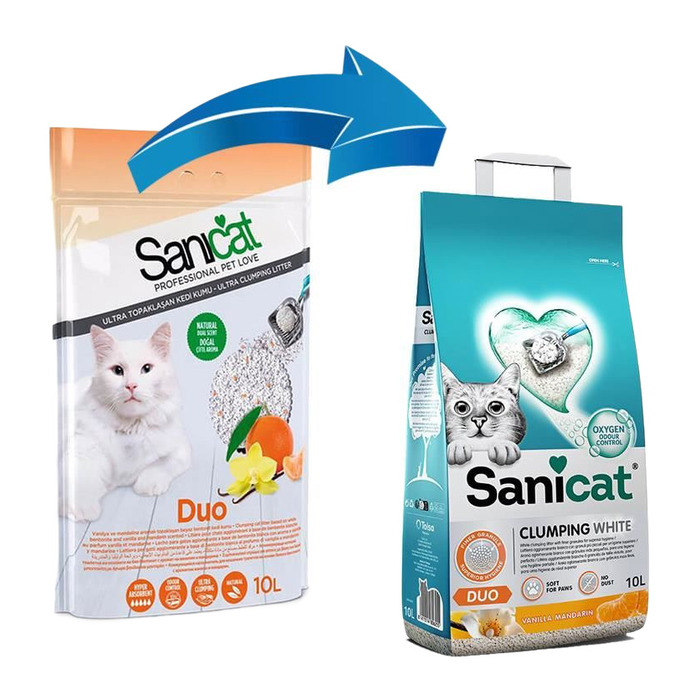 Duo White Vanilya Mandalin Kokulu Topaklanan Kedi Kumu 10 Lt