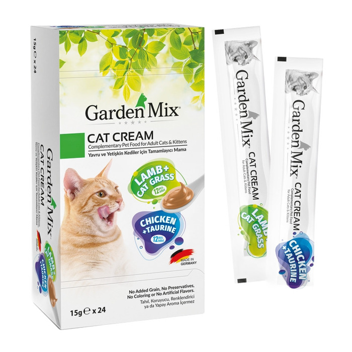 Tavuklu & Kuzu Etli Yavru Ve Yetişkin Kediler İçin Kedi Kreması 24x15 Gr