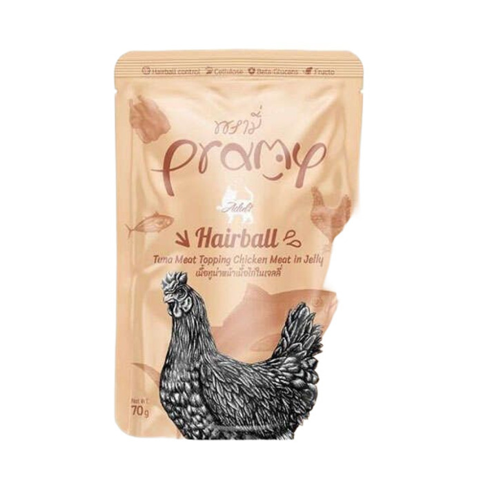 Pramy Sos İçinde Ton Balıklı Ve Tavuklu Hairball Kedi Maması 70 Gr
