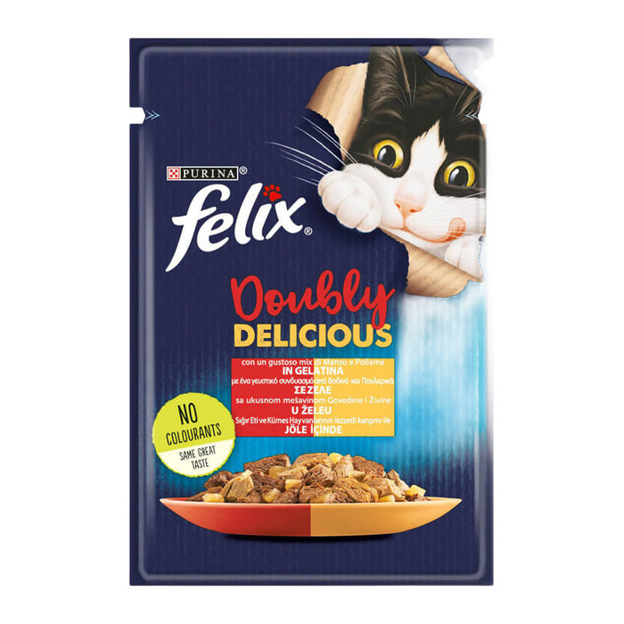 Doubly Delicious Sığır Eti Ve Kümes Hayvanları Yetişkin Kedi Yaş Maması 85 Gr