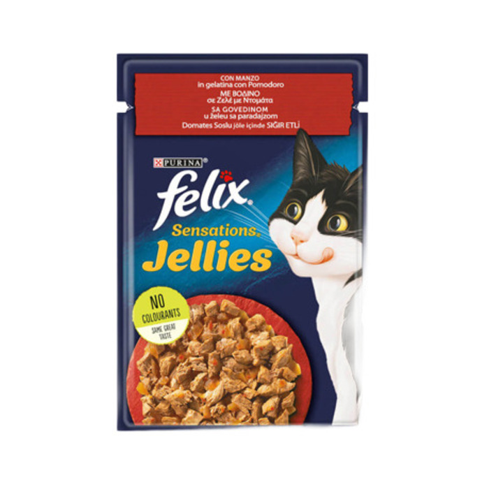 Jöle İçinde Domates Soslu Sığır Etli Yetişkin Kedi Yaş Konserve Maması 85 Gr