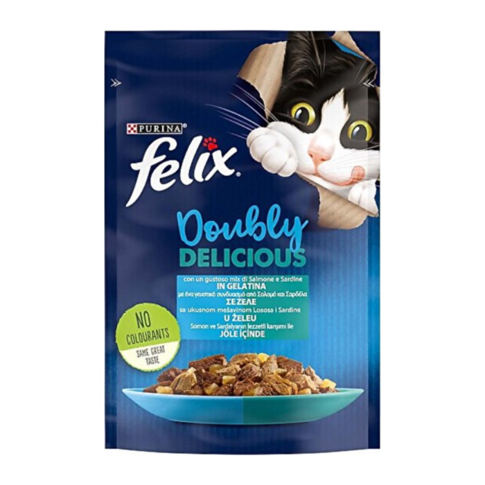 Doubly Delicious Yetişkin Kedi Maması Somon Ve Sardalya 85 Gr