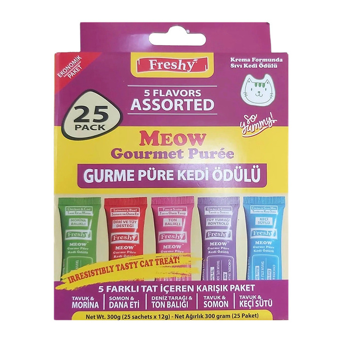Meow Gurme Tavuk Etli Ve Keçi Sütlü Sıvı Kedi Ödülü 25x12 Gr