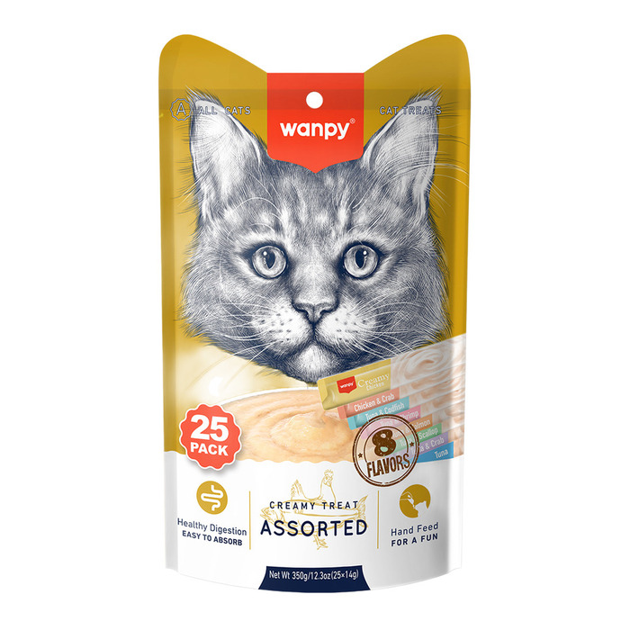 Wanpy Karışık 8 Lezzetli Krema Kedi Ödülü 25*14 gr